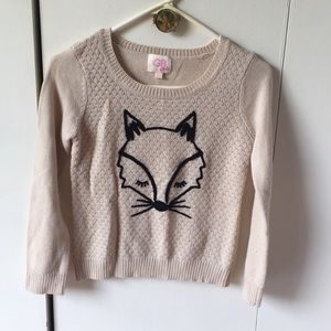 Girls fox embroidered sweater